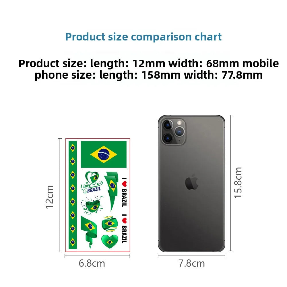 Waterproof Temporary Tattoos Soccer National Flag Series Designed