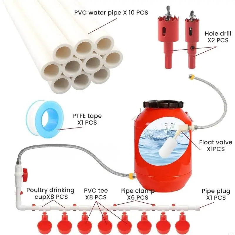 Automatic Poultry Drinking Cup Structure 58 Parts PVC Pipe