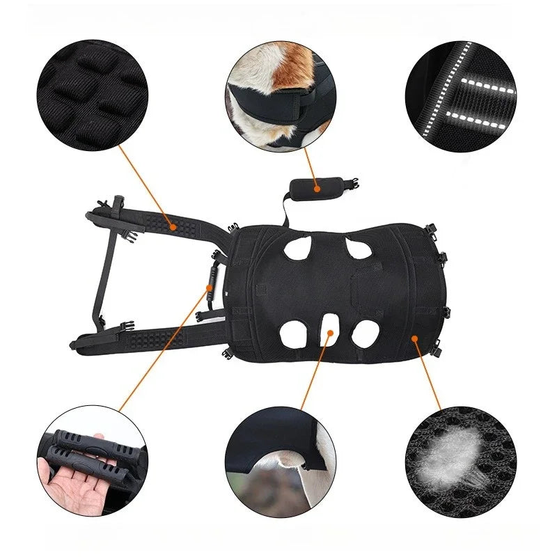 Pet Big Dog Carrying Large Dog Backpack Multi functional Outdoor Bag Walking Assistance Stretcher Disability Assistance Dog Zpaxo