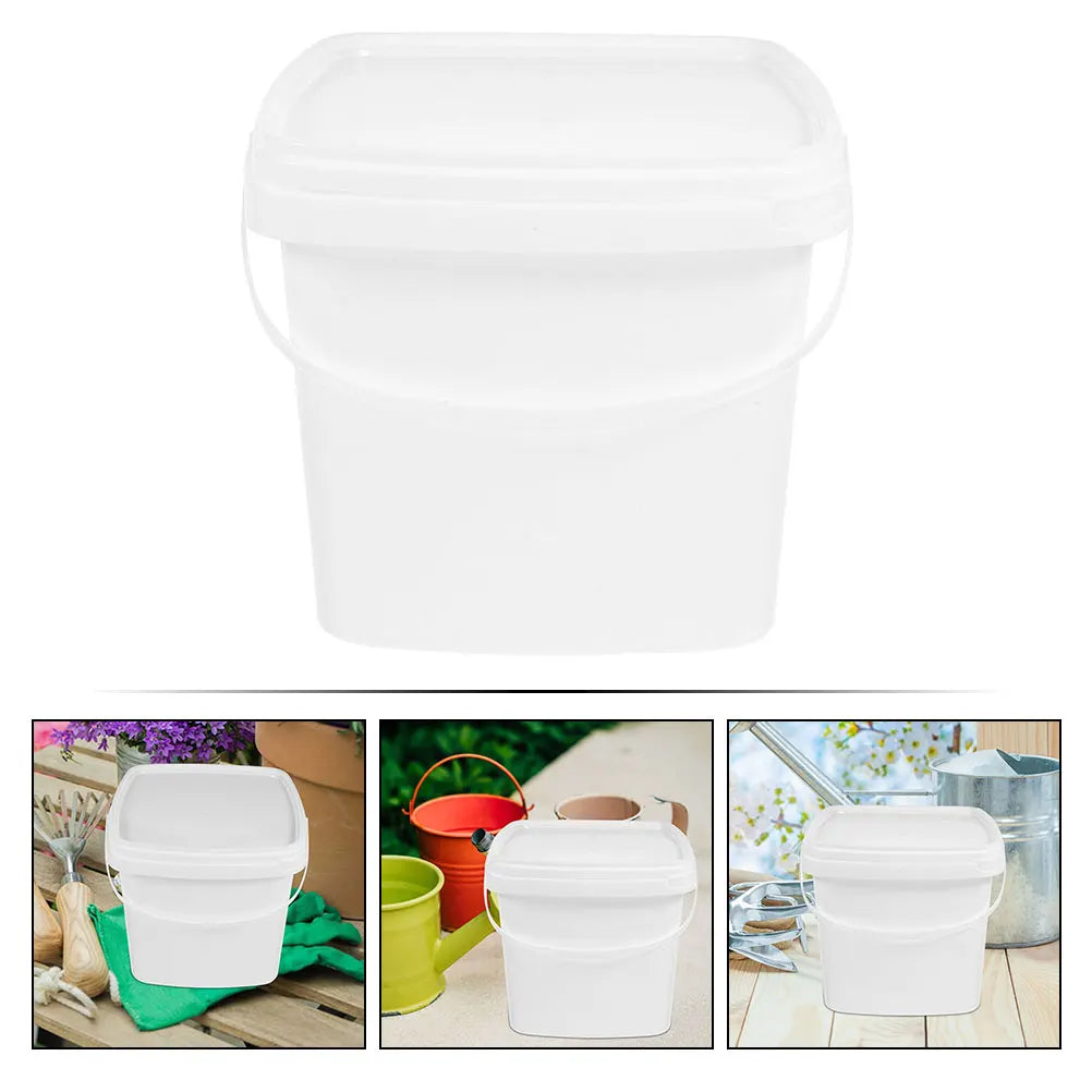 Plastic Bucket Handle Lid Reusable Water Container Portable Packaging