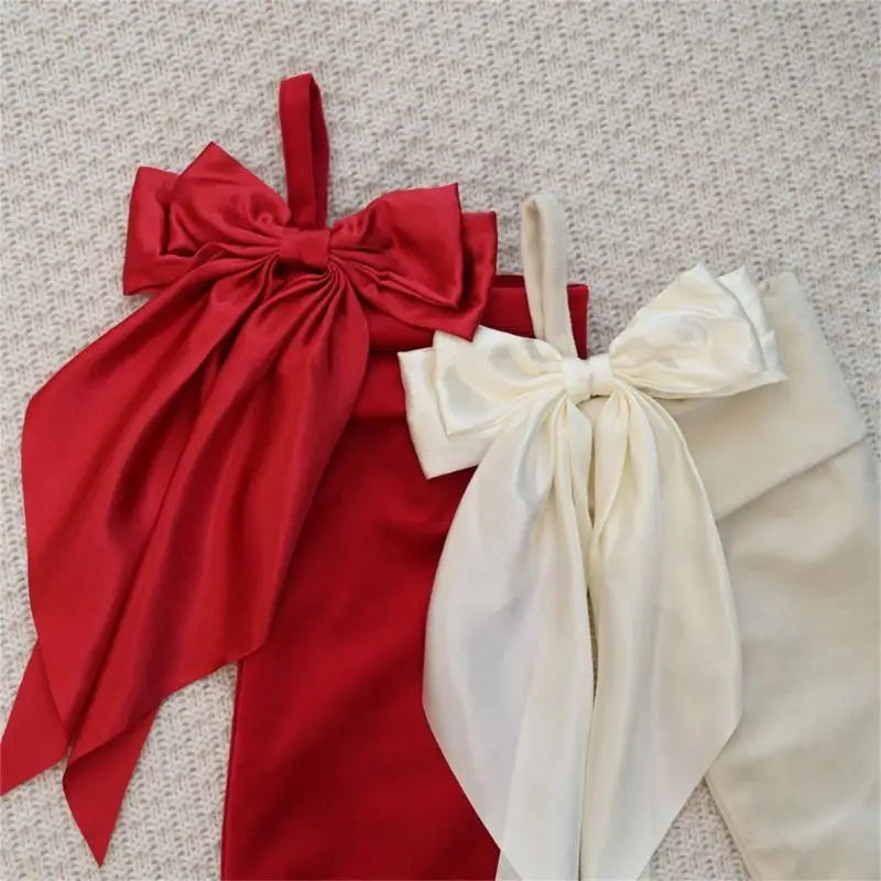 Bows Christmas Hanging Socks Stockings Candy Bag Decorations Home