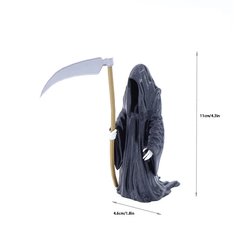 1Pcs Black Grim Reaper Statue Mini Devil Figurine Dollhouse Halloween Thrilling Robe Nightcrawler Ornament Micro Landscape Decor Zpaxo A1