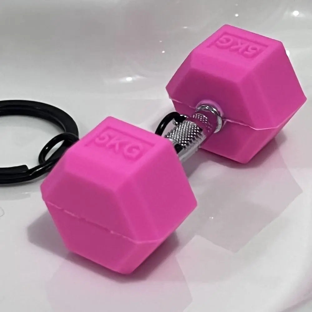 Fitness Equipment Dumbbell Keychain Hanging Ornament Bag Charm Sports Key Ring Simulation PVC Alloy Barbell Pendant Zpaxo