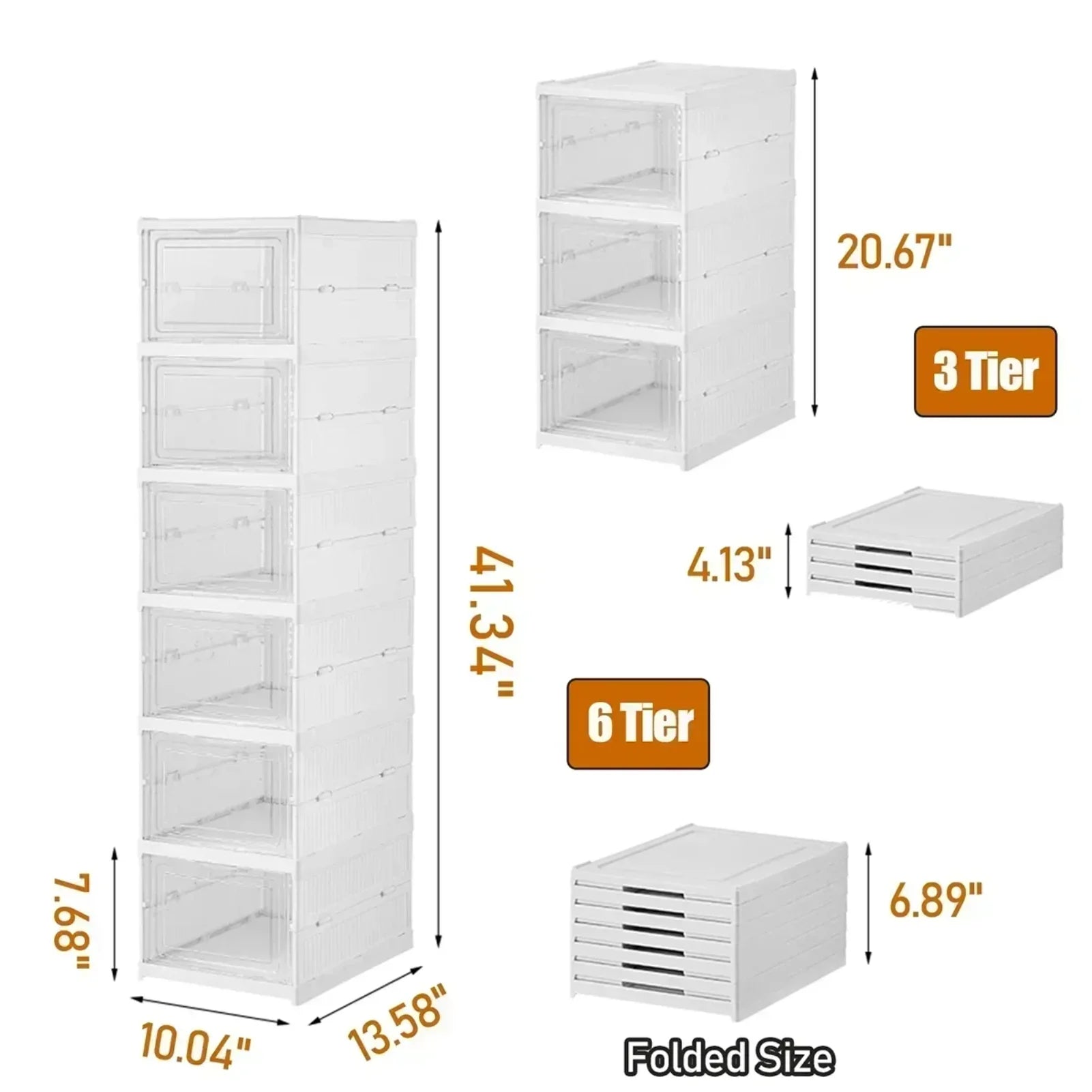Shoes Storage Box Foldable Transparent Sneaker Shoe Organizers Cabinet Stackable Dustproof High-top Cabinet Shoe Rack Shelf Zpaxo
