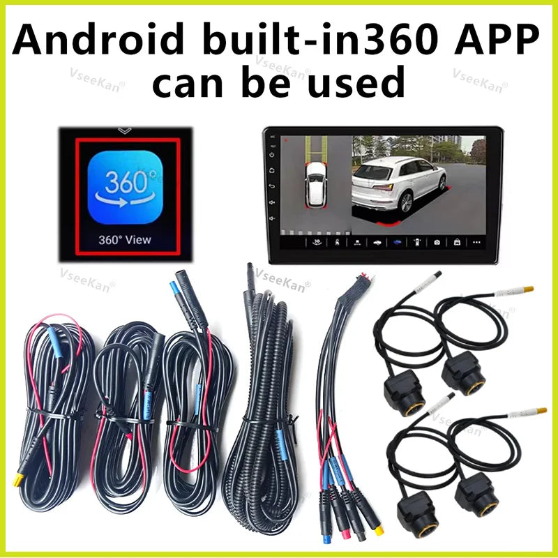 8K AHD1080P 3D 360 Panoramic Car Camera Rear+front+side SN307 WDR