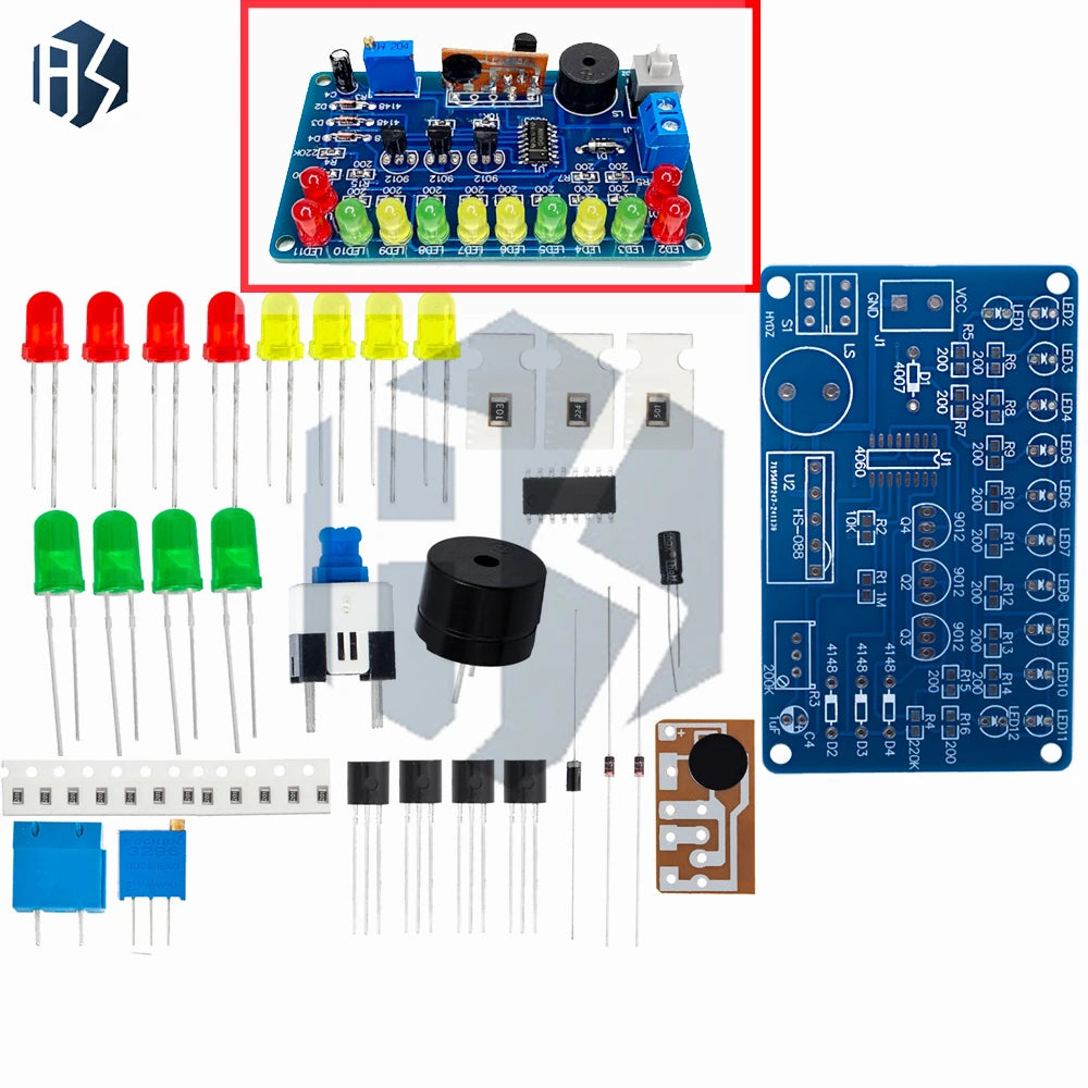 DC4 5-5V CD4060 SMT DIY Music LED Light Circuit Soldering Practice Zpaxo