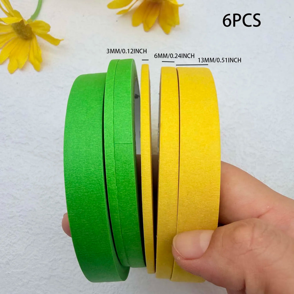 Painting Tape for Car Paint - Paint Tape for Walls Painting, Automotive, Labeling, DIY Crafting, Decoration and School Projects Zpaxo 6pcs