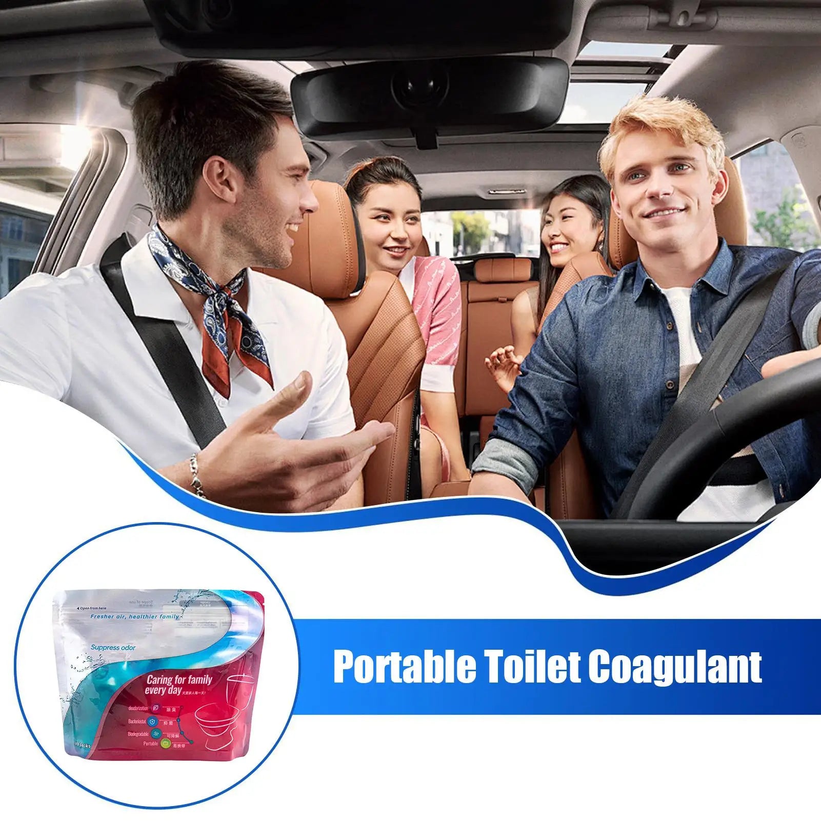 Portable Toilet Powder Eco Absorbent Gel Camping Liquid Waste Gelling