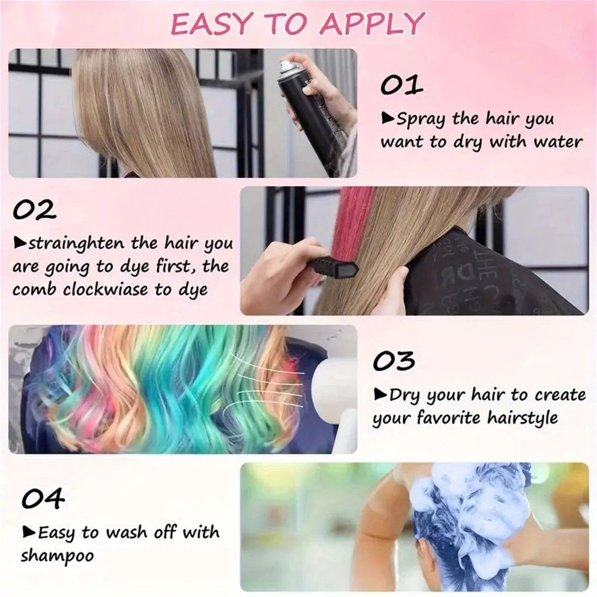 10 color portable Hair dye set Chalk Comb temporary washable hair dye Zpaxo
