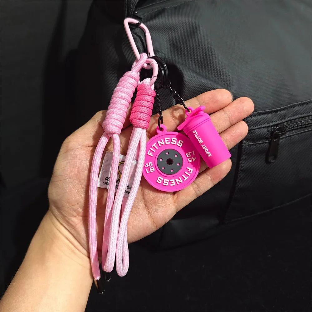 Detachable Barbell Plates Keychain Dopamine Water Cups Simulation Barbell Keyring INS Creative Fitness Series Pendant Friends Zpaxo Style 6