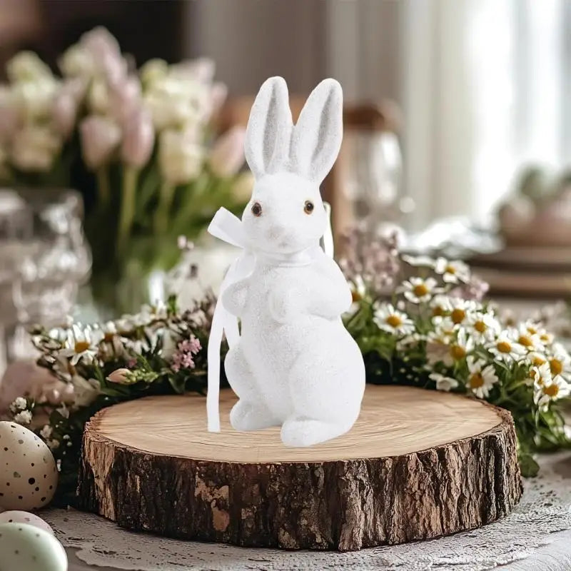 Portable Foam Easters Rabbit Statue Gold Sparkling Accent for Holiday Celebration Zpaxo