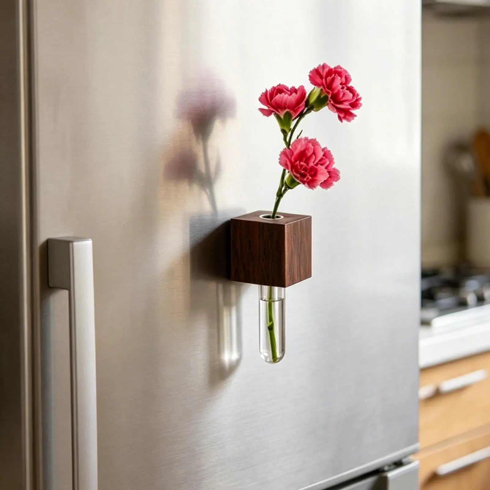Magnet Vases Refrigerator Wood Rustic Propagation Station Mini Wall
