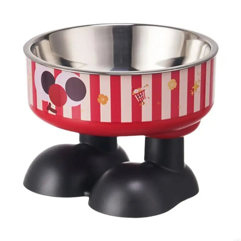 Modern Leg Pet Bowl Enhancing Neck Comfortable Stainless Steel Large Zpaxo Red CN