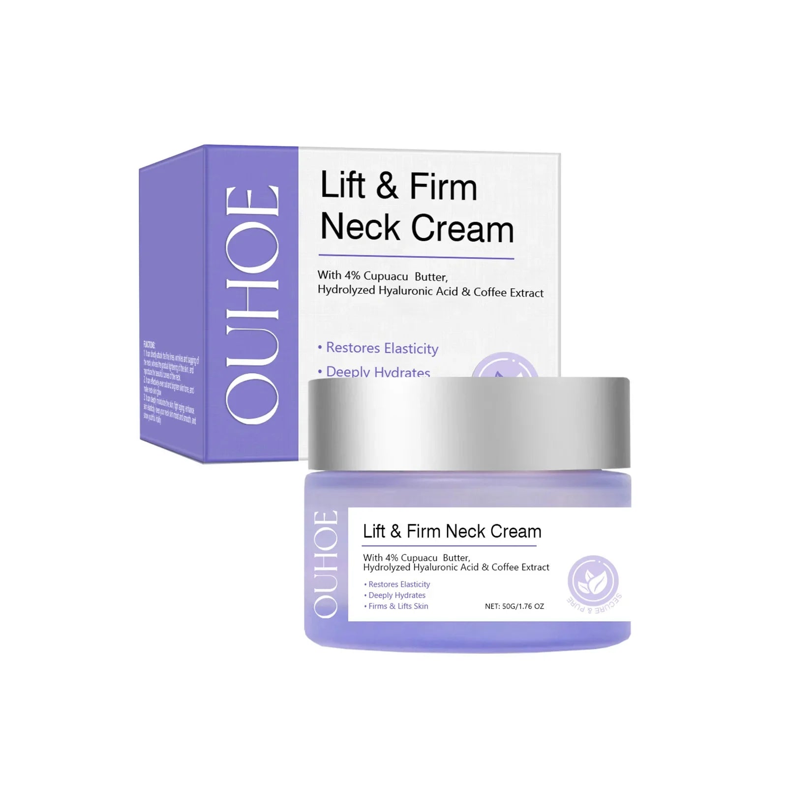 Ouhoe Neck Firming Cream – Lift, Tighten & Reduce Fine Lines Neck Firming Cream Zpaxo 50g Boxed