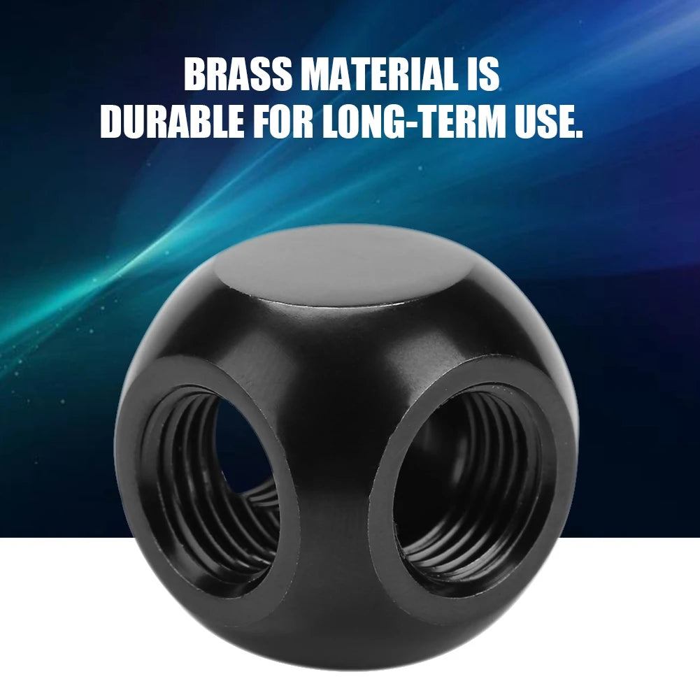 Water Cooling Connector G1/4 Threaded 3 Way Brass Adapter Computer Water Cooling Fitting Spherical Connector Zpaxo