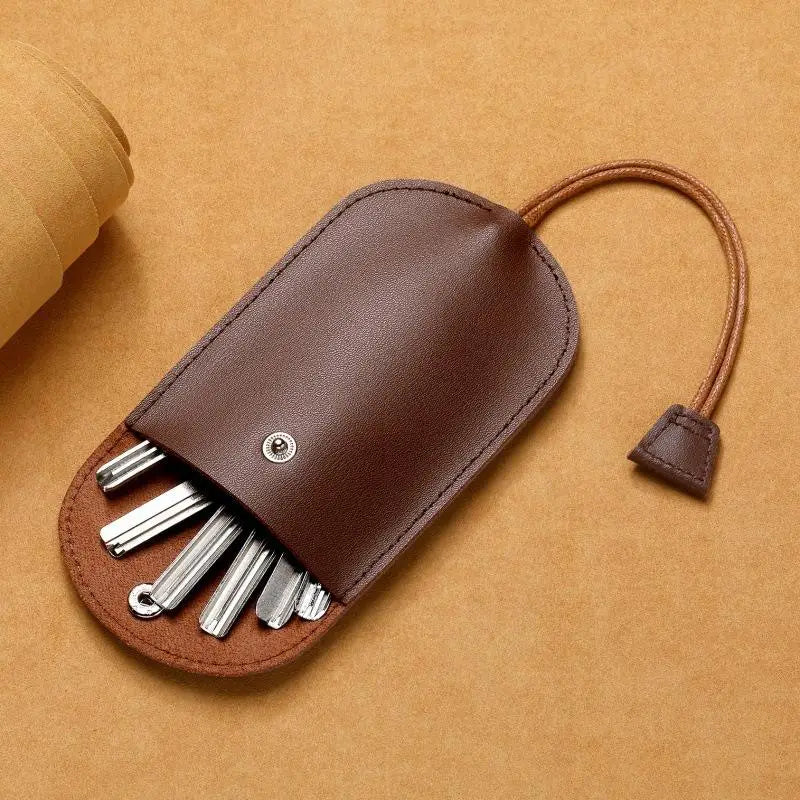 Retro PU Leather Pull-Out Key Holder & Mini Coin Purse