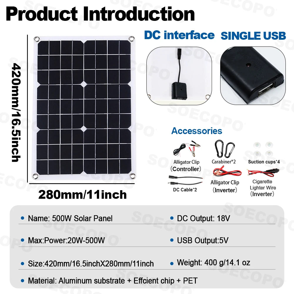 6000W 650W Mini Solar Off-grid System Panel+Controller+12V 110V220V Zpaxo