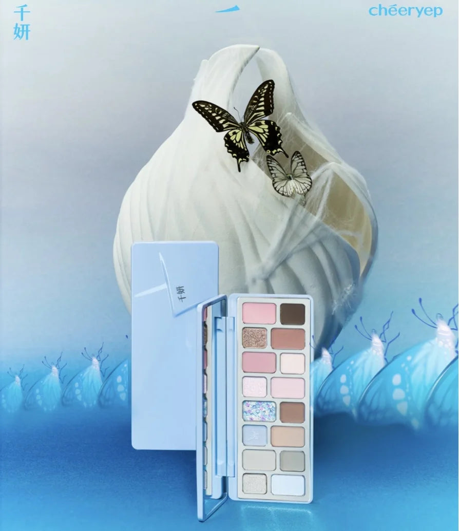 Qianyan Cheeryep Eyeshadow Palette Dreamcatcher Blue Matte Satin Zpaxo