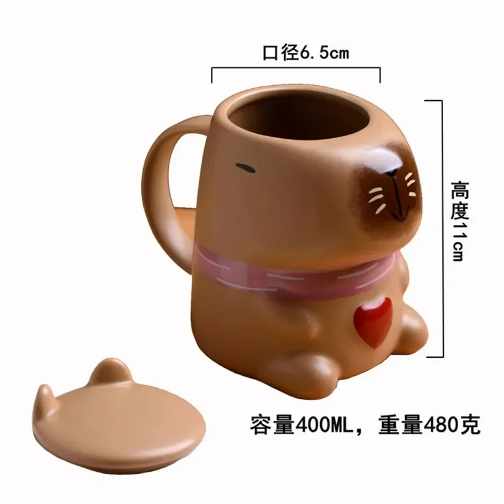 Ceramic Capybara Mug – Cute Cartoon Coffee & Milk Cup 400ml Ceramic Novelty Mug Zpaxo