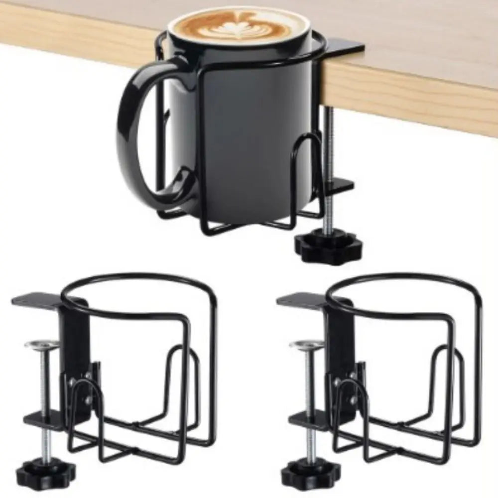 Horizontal Vertical Mount Clip on Table Cup Holder Universal Metal Frame Desk Drinks Bracket Convenient Securely Attach Zpaxo