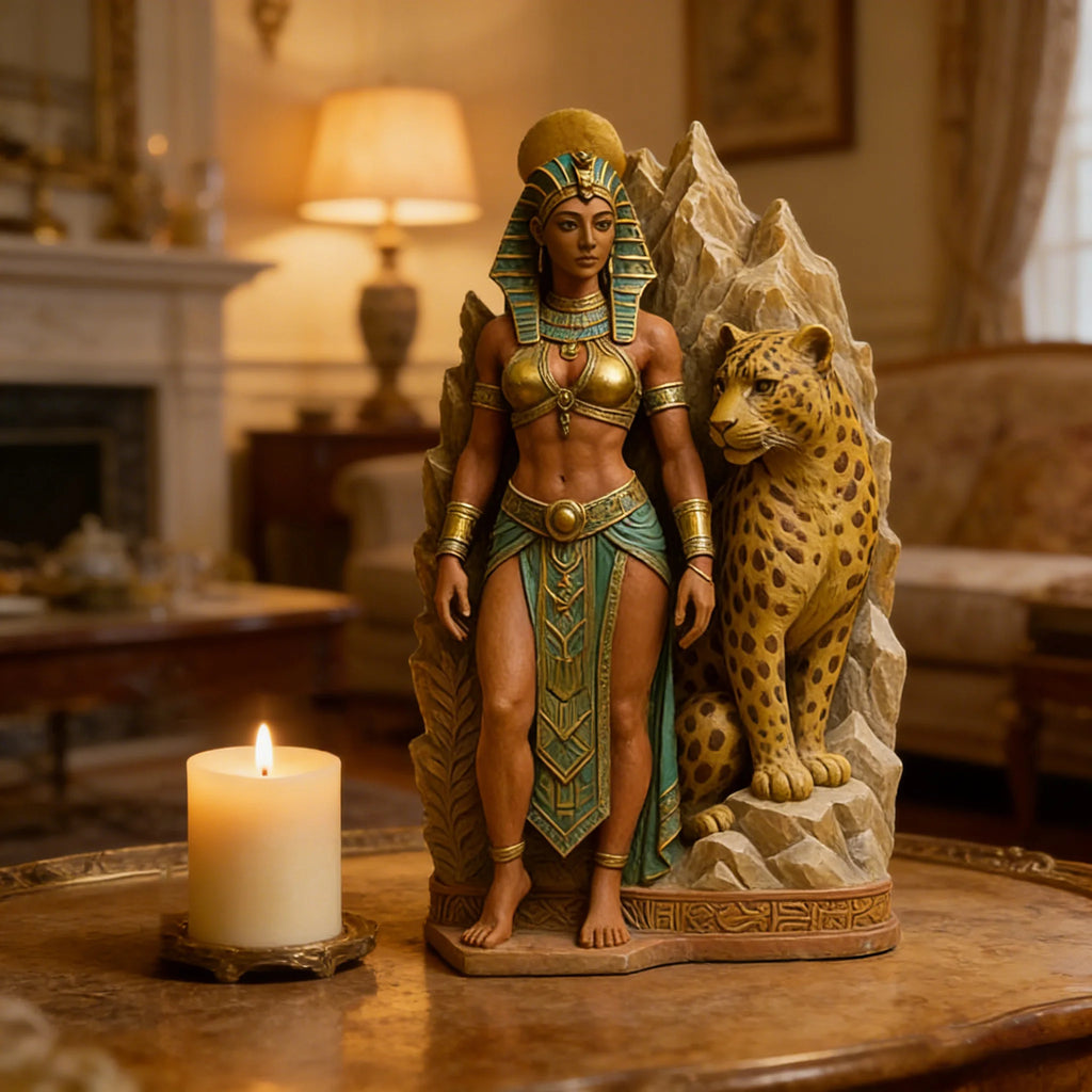 3D Egyptian Queen Leopard Silicone Mold – Candle, Soap & Resin