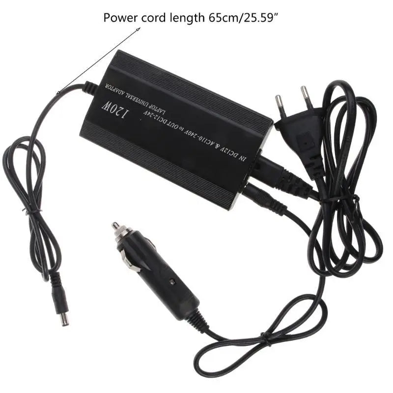 652F Universal Laptop 120W Adapter with 34 Multi-Connectors Power Supply Adapter Safety Protect 65cm Cord Zpaxo