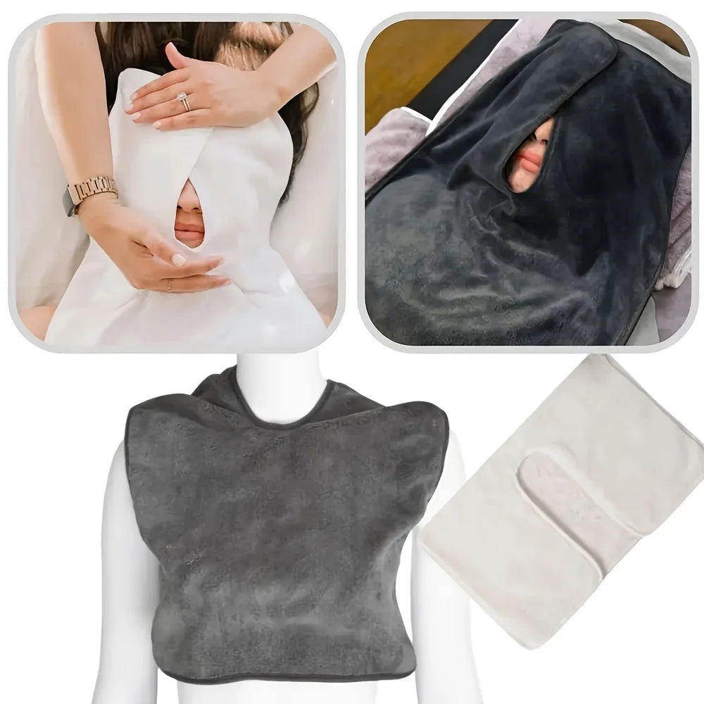 Facial Beauty Towels U-shaped Soft Lightweight Gray White Skincare