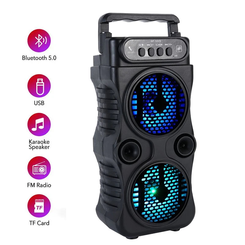 Compact Portable Outdoor Wireless Speaker Dual 3 Inches Music Bass Zpaxo