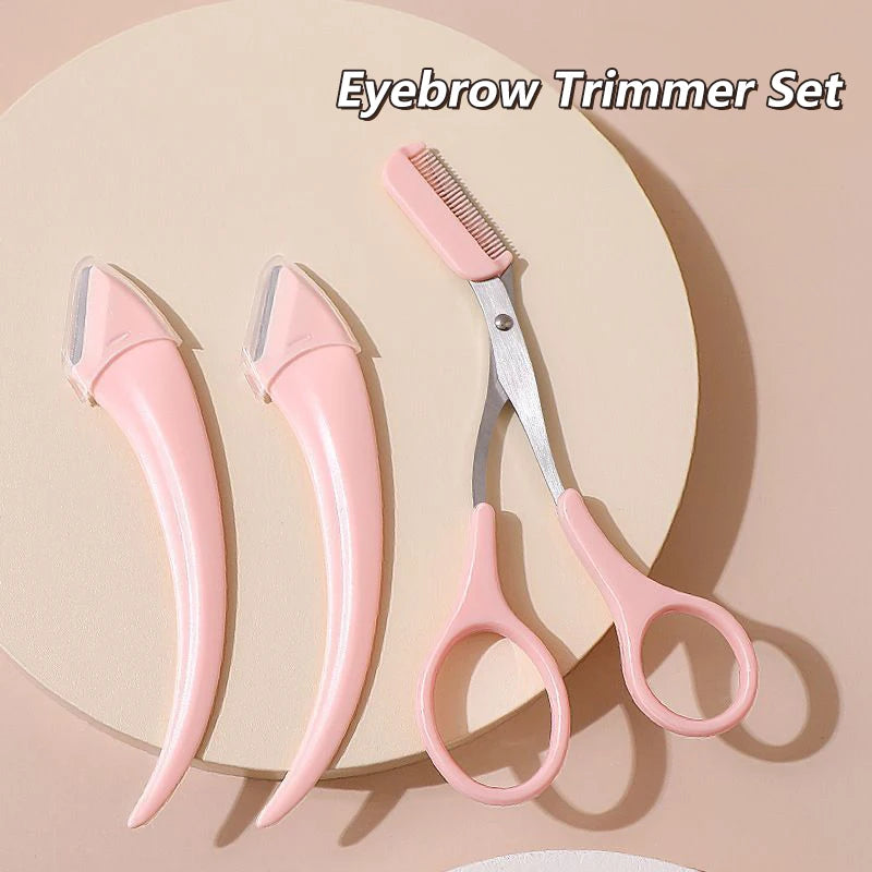 Eyebrow Razor Eyebrow Trimmer Scissor Beauty Products for Women Eyebrow Scissors with Comb Stainless Steel Beauty Makeup Tools Zpaxo