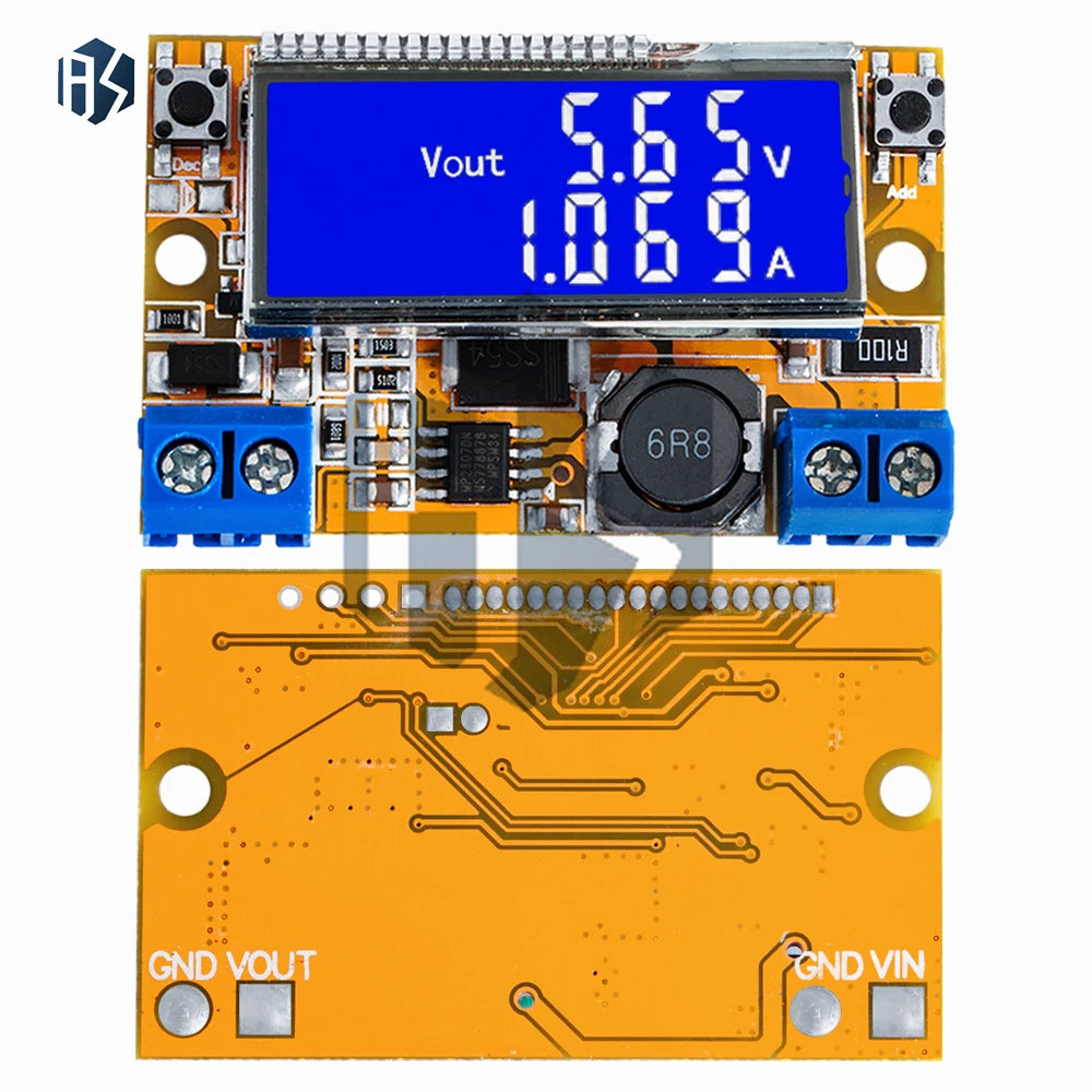 1PCS Dual Display DC DC 5-23V To 0-16.5V 3A Max Step Down Power Supply Buck Converter Adjustable LCD Step-down Voltage Regulator Zpaxo