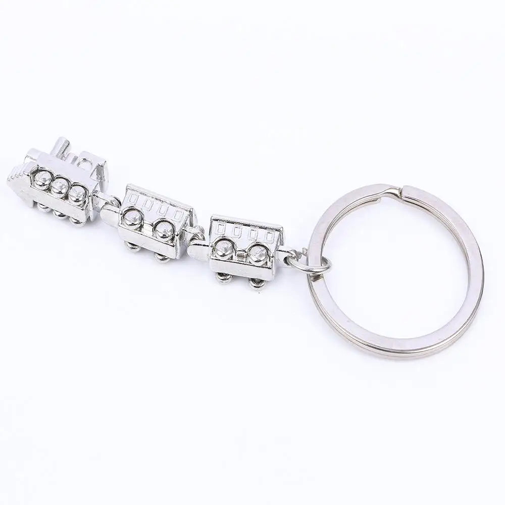 Delicate Alloy Bag Decro Train Shaped Unisex Key Ring Chain Fashion Zpaxo silver