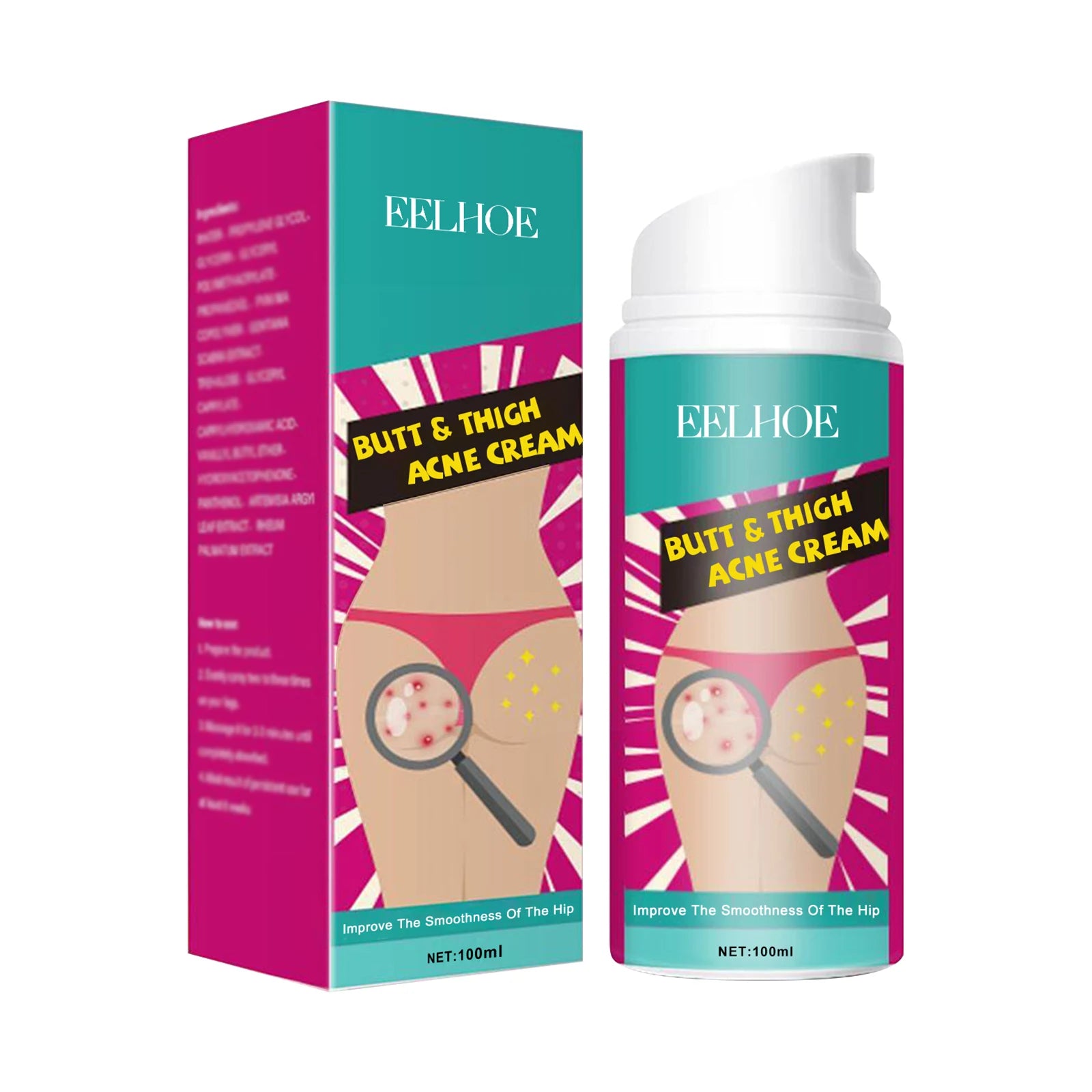 Eelhoe Butt & Thigh Acne Cream – Brighten & Clear Skin Body Acne Cream Zpaxo 100ml Boxed