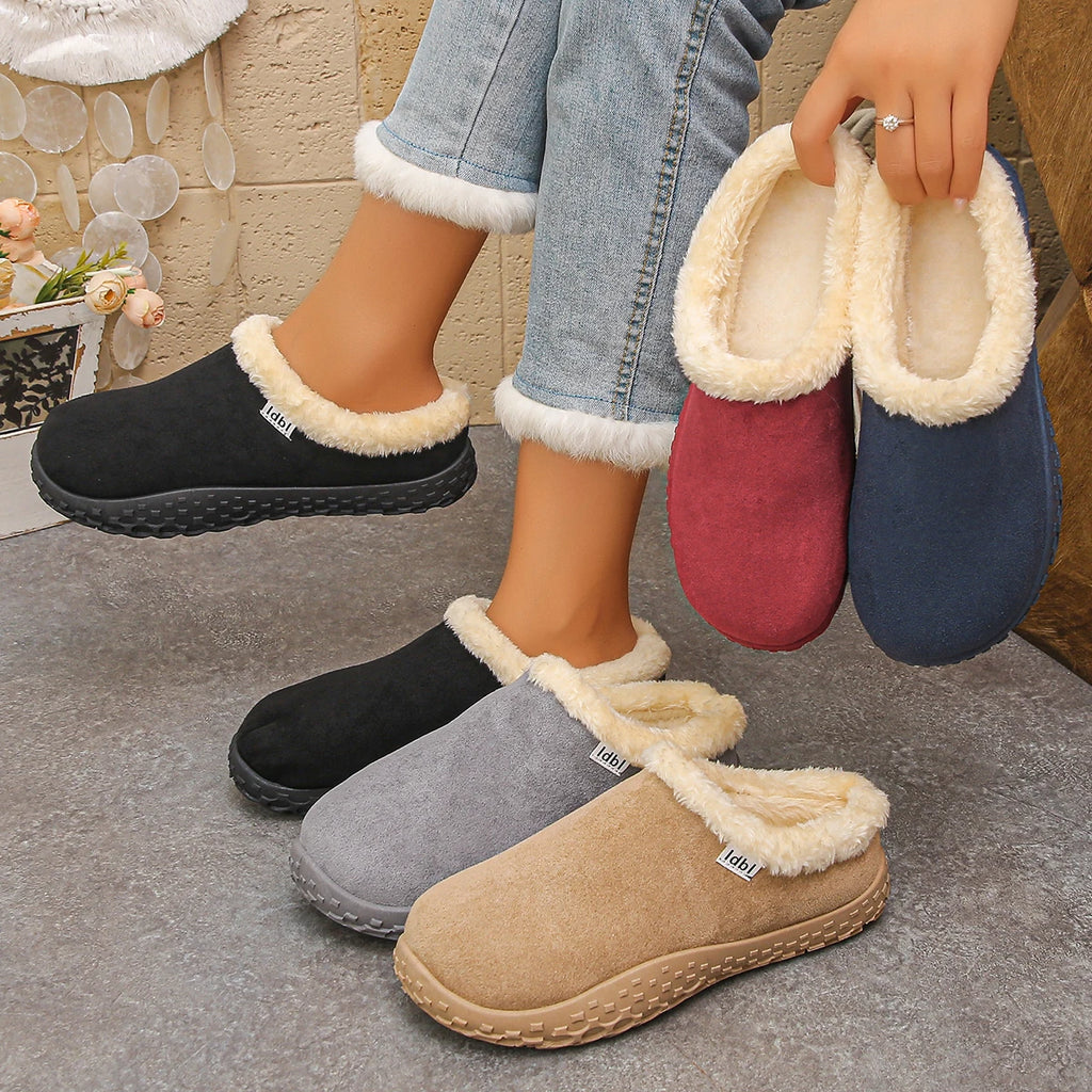 Women Snow Boots Wear Non-slip Wear-resistant Soft Bottom Warm Shoes Winter Cotton Slippers Plush Warm Thick Home Shoes Women Zpaxo