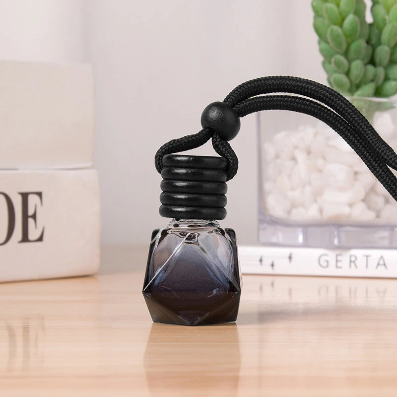 CM1Psc Black Cap Dyed Square Empty Bottle Car Essential Oil Diffuser Zpaxo A4