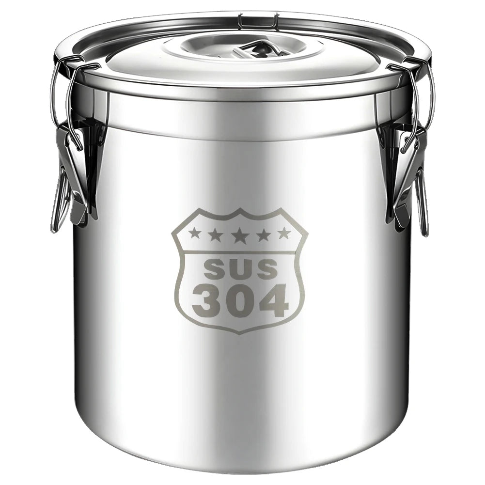 6 12 21 304 Stainless Steel Airtight Canister Lid Food Oil Sugar Milk