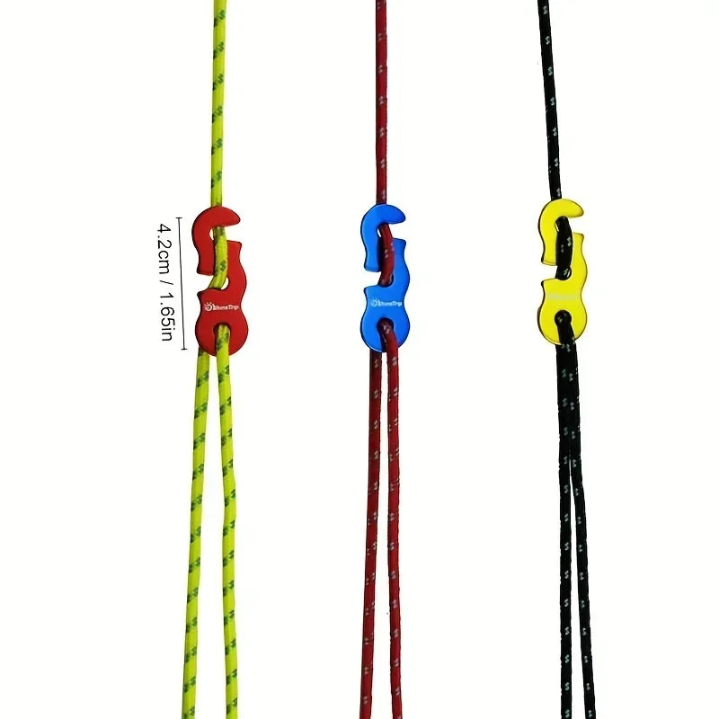 4-Set Reflective Tent Ropes & Quick-Adjust Buckles | Camping