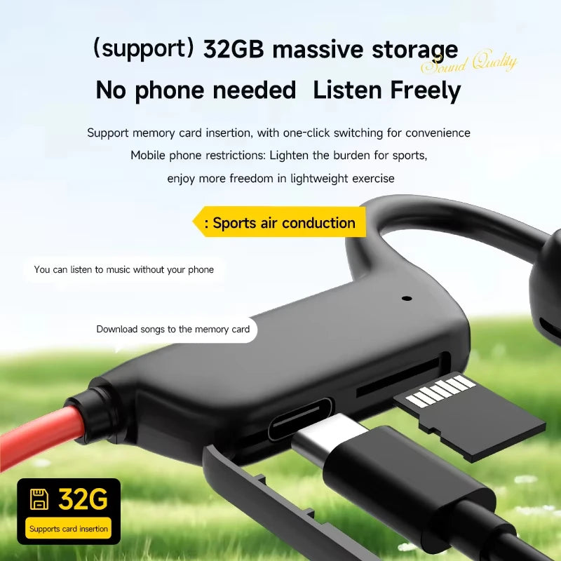 Bone Conduction Headphones IPX8 Waterproof MP3 32GB Bluetooth 5.4 Sports Headphones with Mic for Swimming Running 2026 New Zpaxo