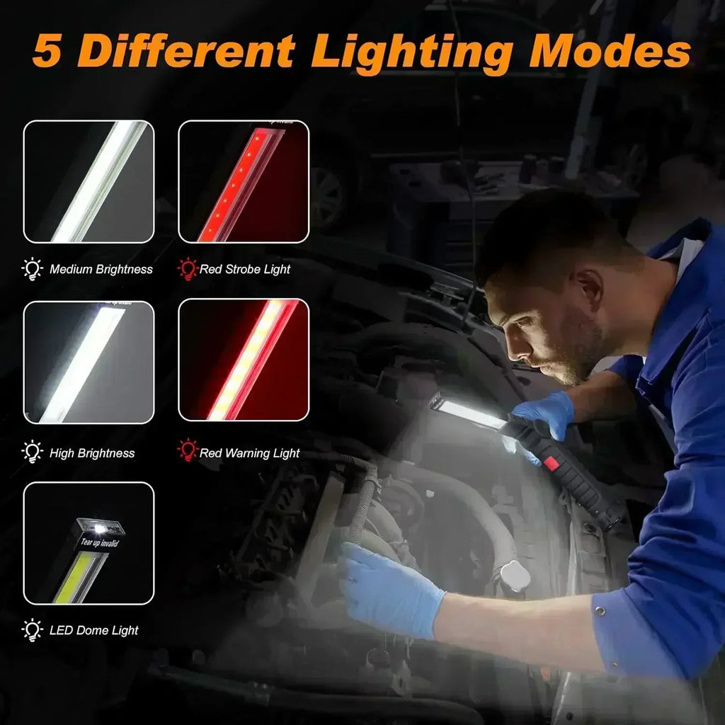 LED COB Work Light – Magnetic, Rechargeable, 360° Rotating