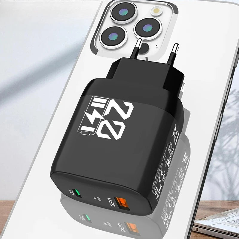 20W USB-C PD Fast Charger Dual Port Wall Adapter EU US Plug USB-C Wall Charger Zpaxo