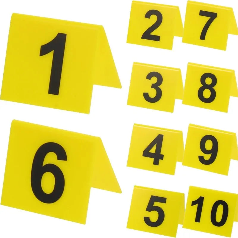 Double Sided Acrylic Crime Scene Markers 1-10 Table Numbers