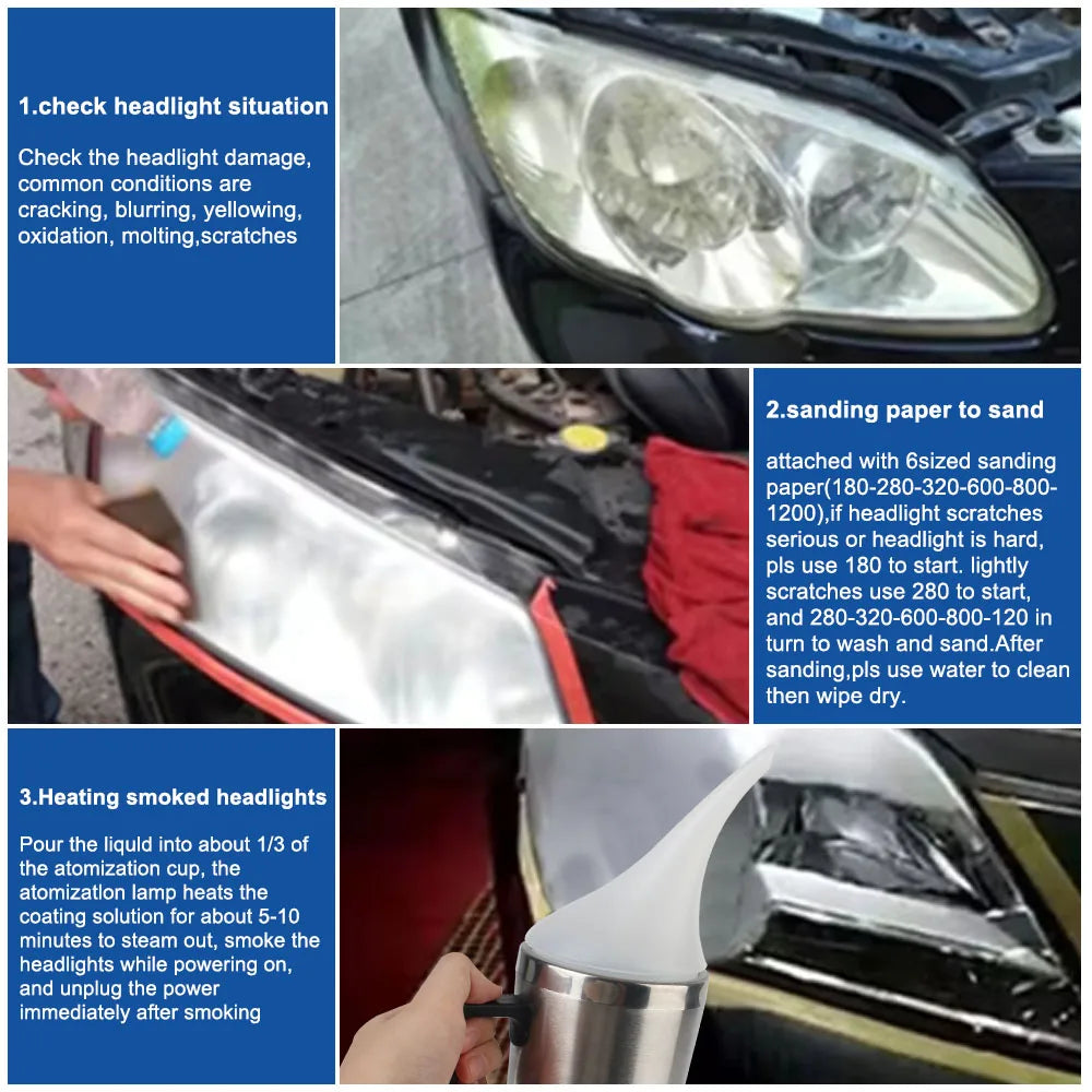 Car Headlight Lens Restoration Polishing Cleaning Tools Motorcycle