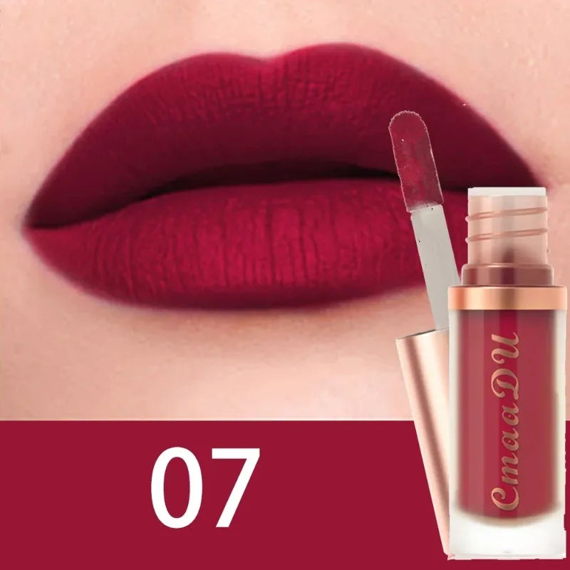 Waterproof Matte Velvet Lip Glaze Moisturizing Long Lasting Liquid Lipstick Non-stick Cup Not Easy To Fade Lip Gloss Lips Makeup Zpaxo 07