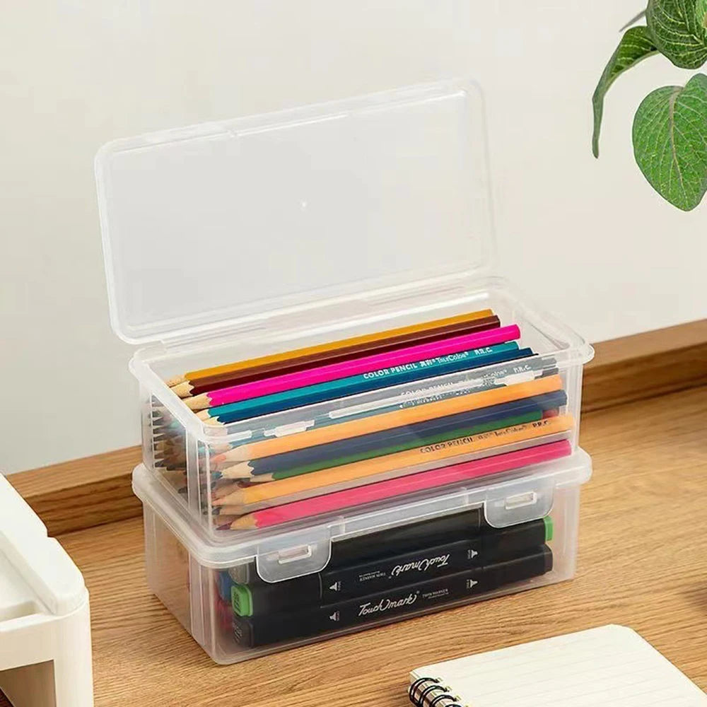 1-6pcs Transparent Pencil Case Sketccil Case Storage Case Art Student Pencil Case Large Capacity Tool Box School Office Supplies Zpaxo