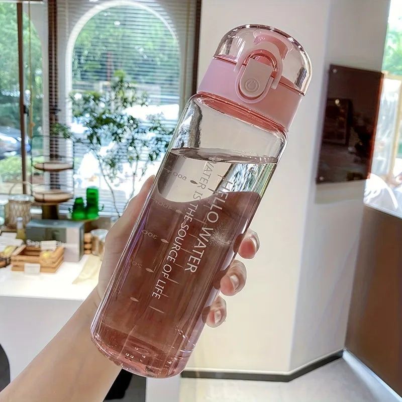 BPA-Free Plastic Water Bottle Leak-proof Fall-proof Transparent Large Zpaxo 780ml Pink