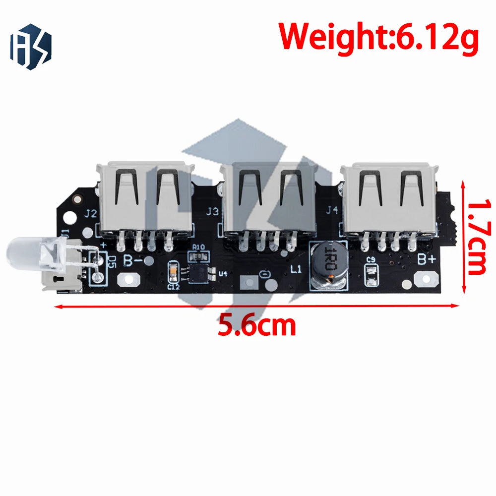 5V 2 1A 3 USB Power Bank Battery Charger Module Circuit Board Step Up Zpaxo