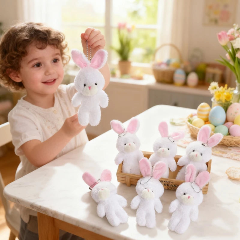 Easter Bunny Plush Toy Mini Rabbit Dolls Bouquet Basket Fillers Kids
