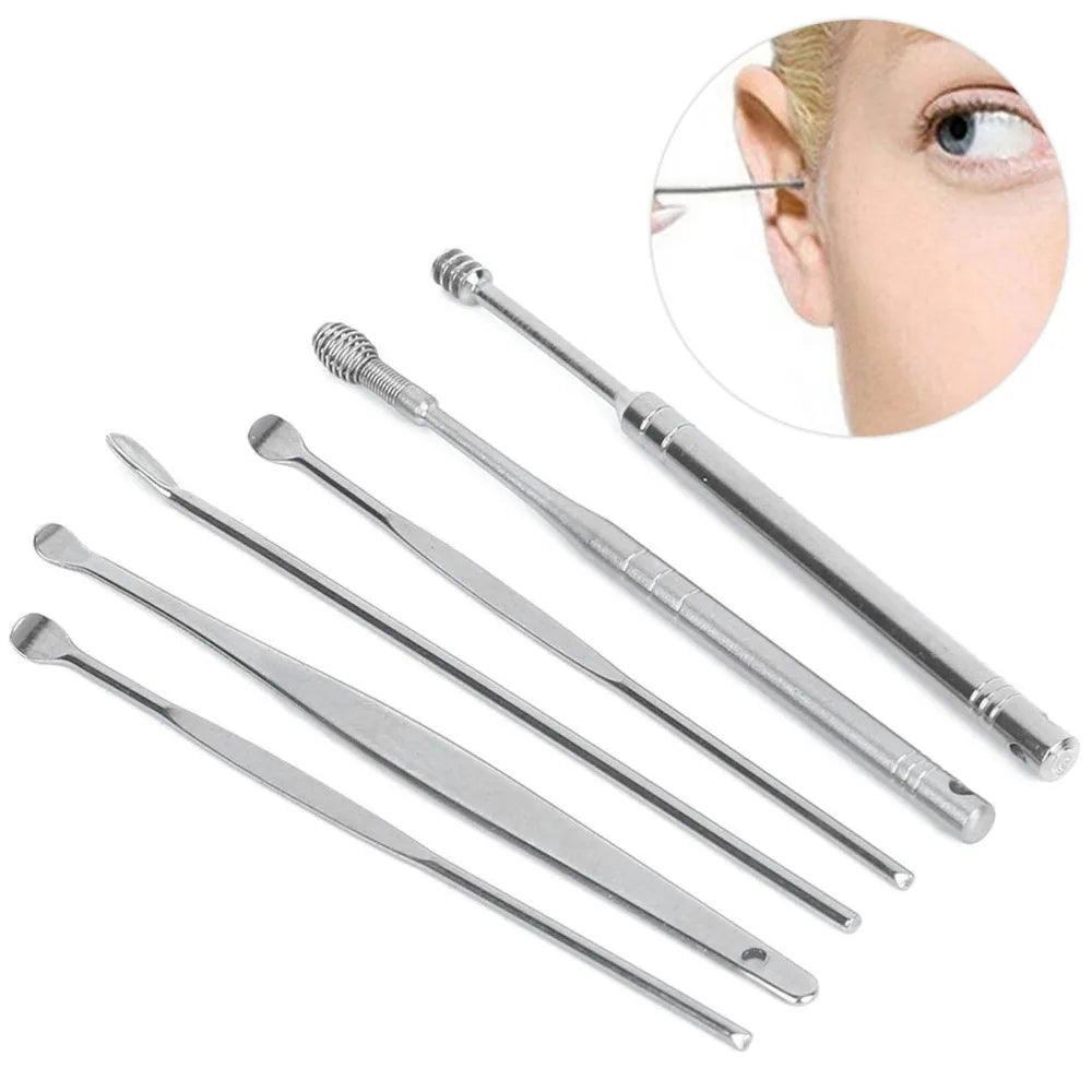 Stainless Steel Ear Wax Pickers Spiral Head Smooth Polished Earwax Zpaxo