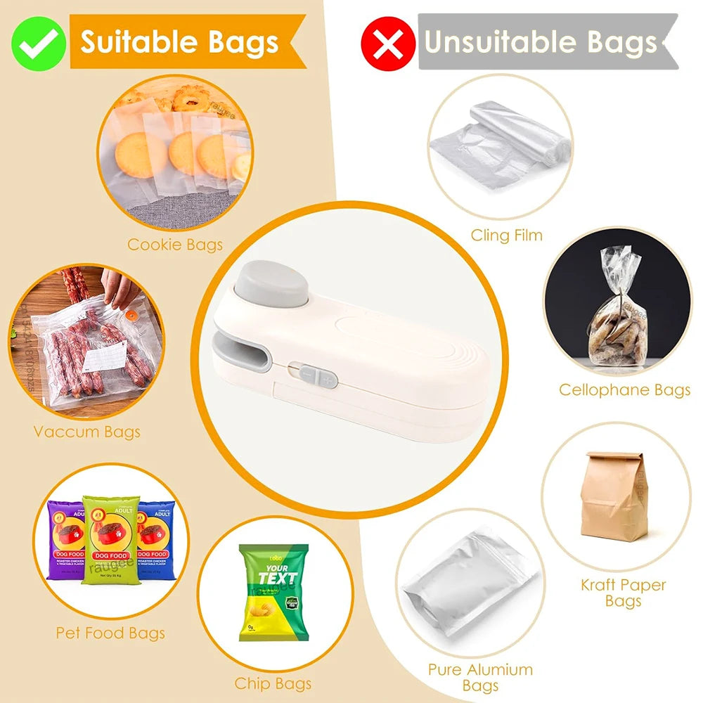 Mini Heat Sealer Plastic Bags Sealing Machine Food Storage Packaging