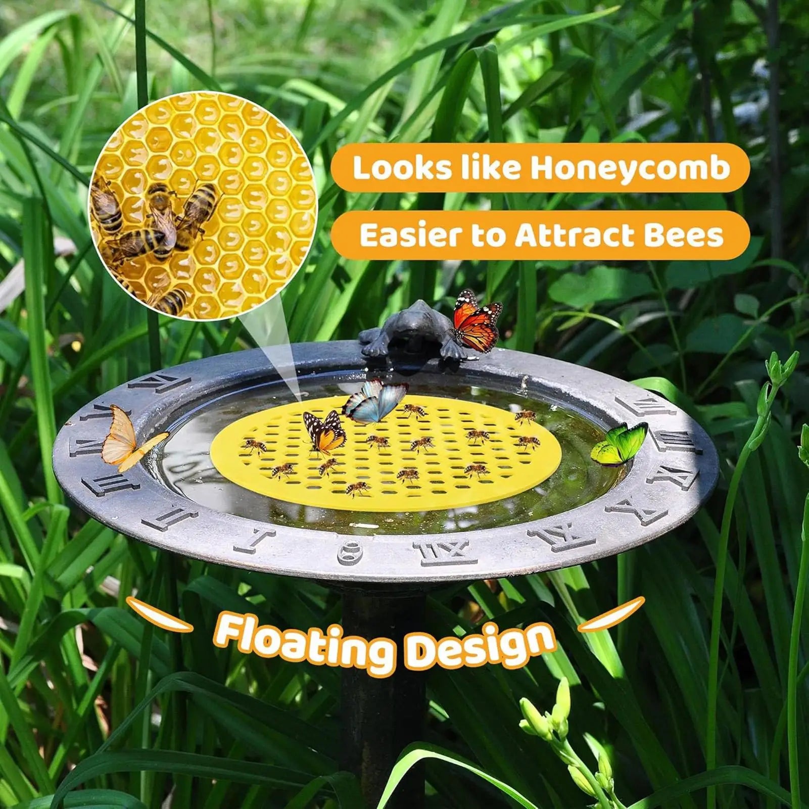 Bee Drinking Trays Round Floating Island Water Catcher Cups EVA Foam