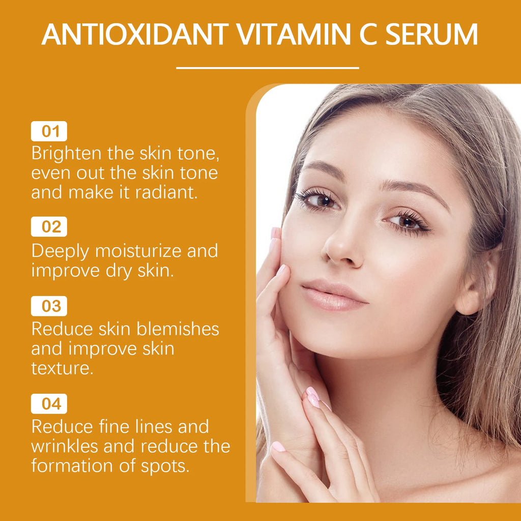 Vitamin C Facial Serum Anti Aging Deep Hydrating Fade Fine Wrinkles Brightening Moisturizing Repair Nourishing Skin Care Essence Zpaxo